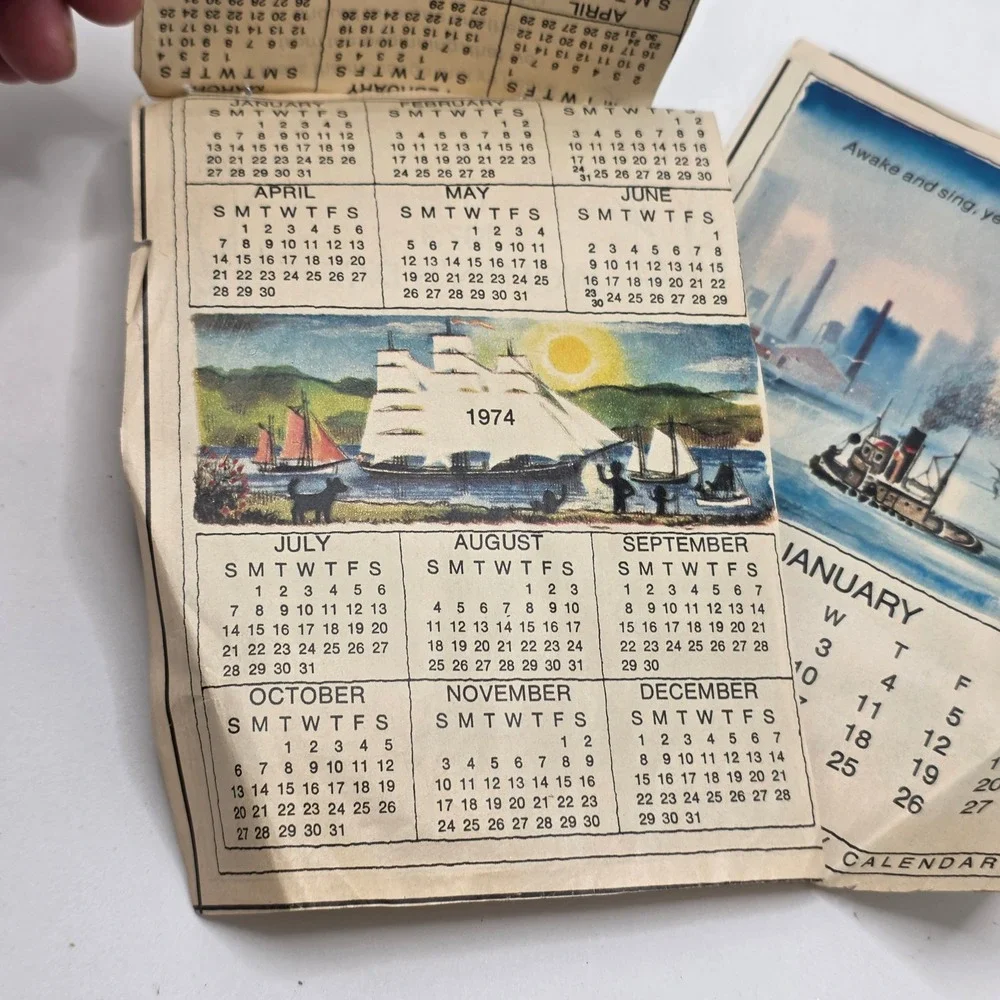 Vintage 1973 Woman's Day Calendar Erik Blegvad‎ Illustrations Bible Verses Retro